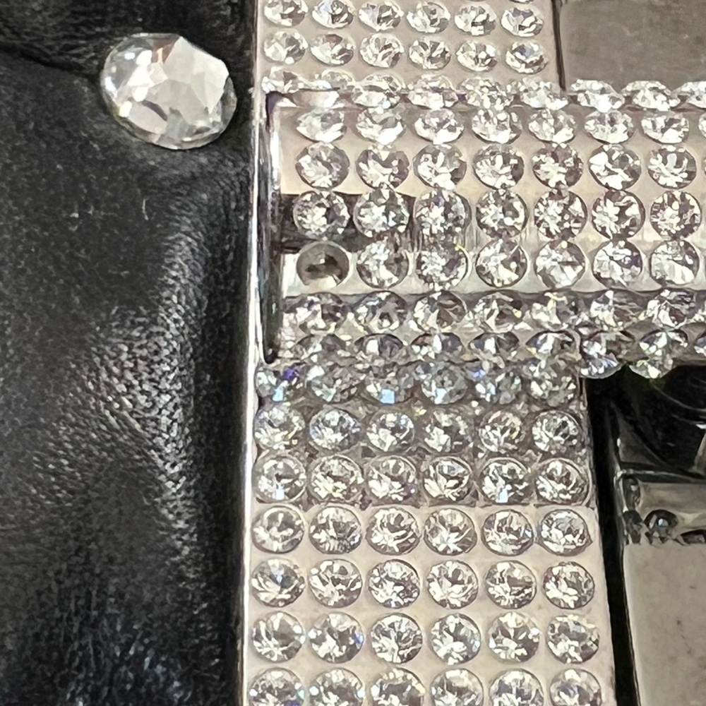 Tom Ford Black Leather Purse Studded Sequin Chain Link Shoulder Bag - Picture 16 of 16